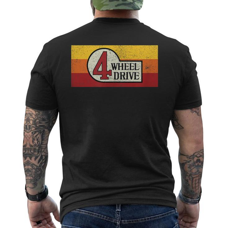 4 Wheel Drive Vintage 4X4 Overland Emblem With Stripes 4Wd Men's T-shirt Back Print