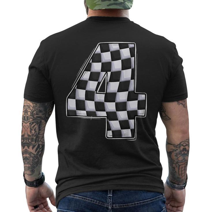 4 Year Old Pit Crew Boy Car Racing 4Th Birthday Race Car  Mens Back Print T-shirt
