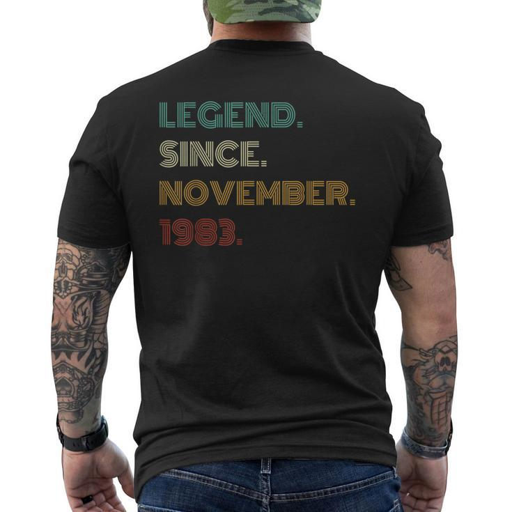 40 Years Old Legend Since November 1983 40Th Birthday Men's T-shirt Back Print