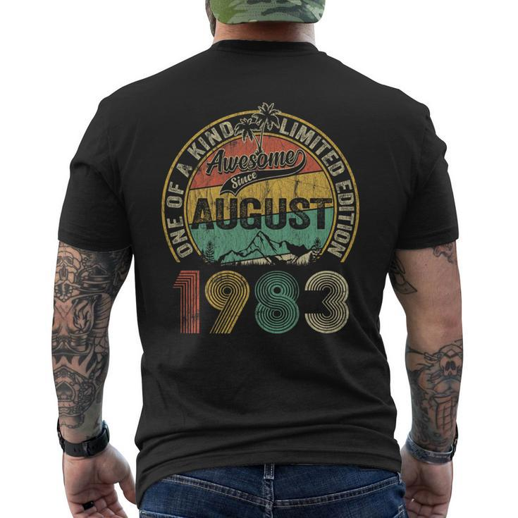 40 Years Old Made In 1983 Vintage August 1983 40Th Birthday   Mens Back Print T-shirt