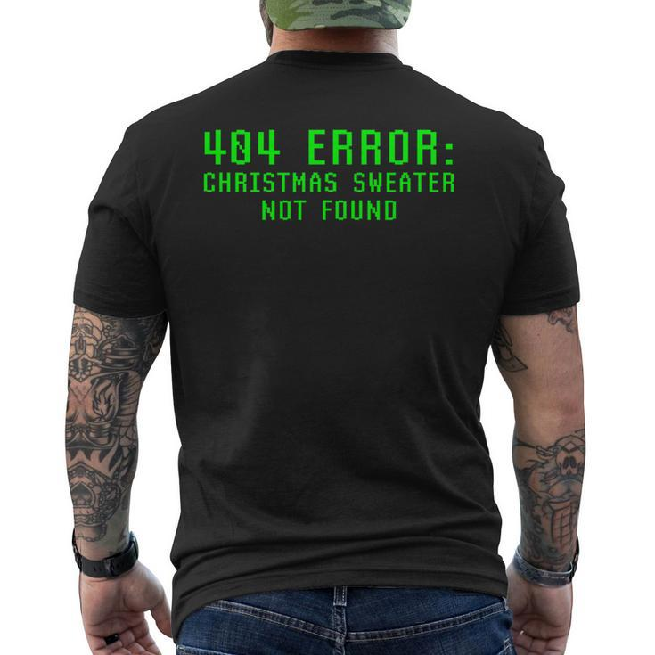 404 Error Christmas Sweater Not Found Geeky Nerdy Ugly Men's T-shirt Back Print
