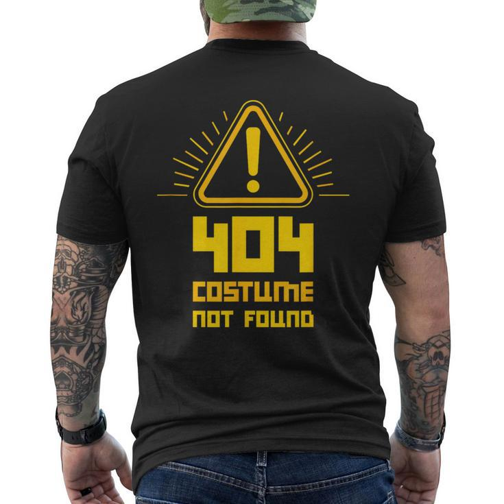 404 Error Costume Not Found Computer Glitch Men's T-shirt Back Print