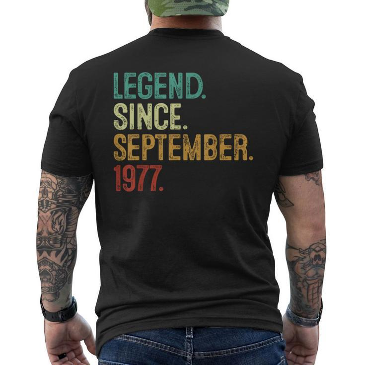 46 Years Old Legend Since September 1977 46Th Birthday Men's T-shirt Back Print
