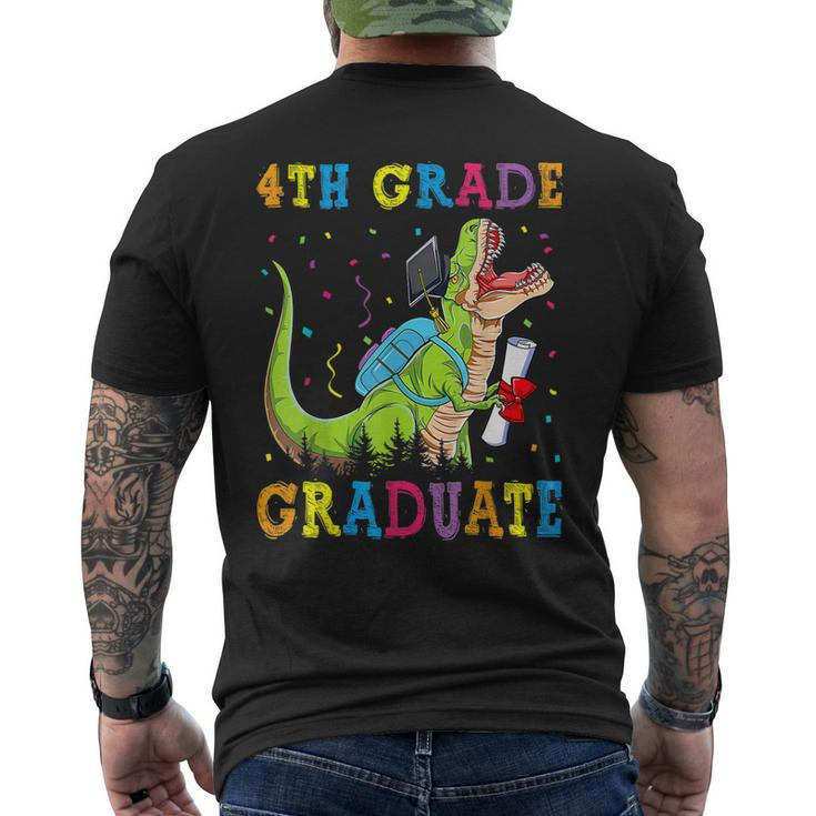 4Th Grade Graduate Dinosaur Trex 4Th Grade Graduation Men's Back Print T-shirt