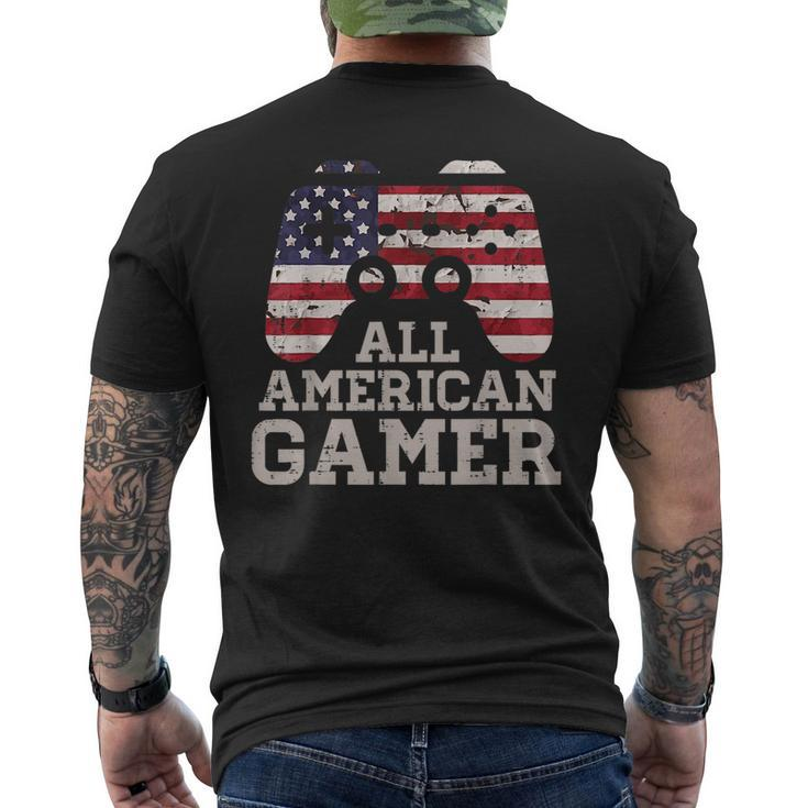 4Th July All American Gamer Patriot Men Boys Kids N Youth Mens Back Print T-shirt