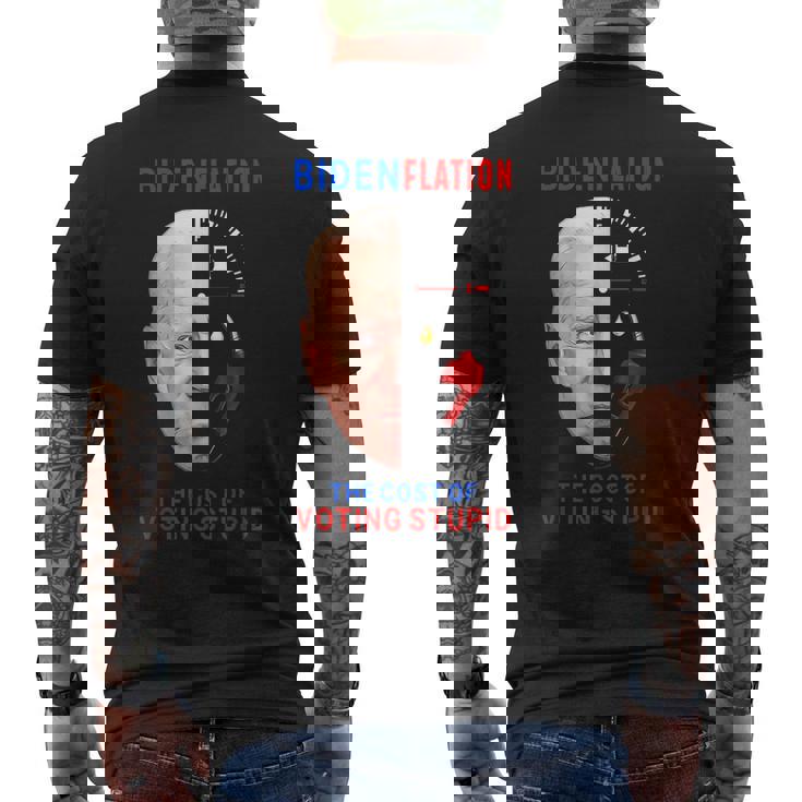 4Th July Bidenflation The Cost Of Voting Stupid Inflation Men's Back Print T-shirt