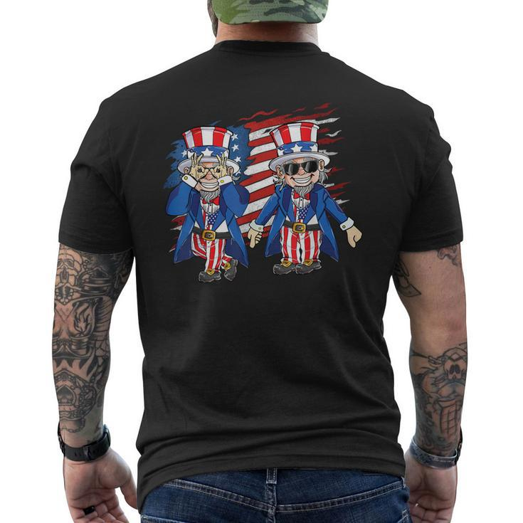 4Th Of July Independence Day Uncle Sam Griddy Men's Back Print T-shirt