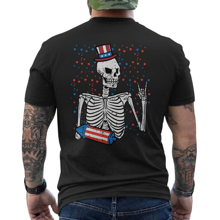 4Th July Rocker Skeleton Patriotic Rock Men Boys Kids N Mens Back Print T-shirt