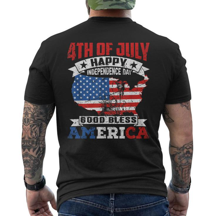 4Th Of July 2023 Independence-Day God Bless American Usa  Mens Back Print T-shirt