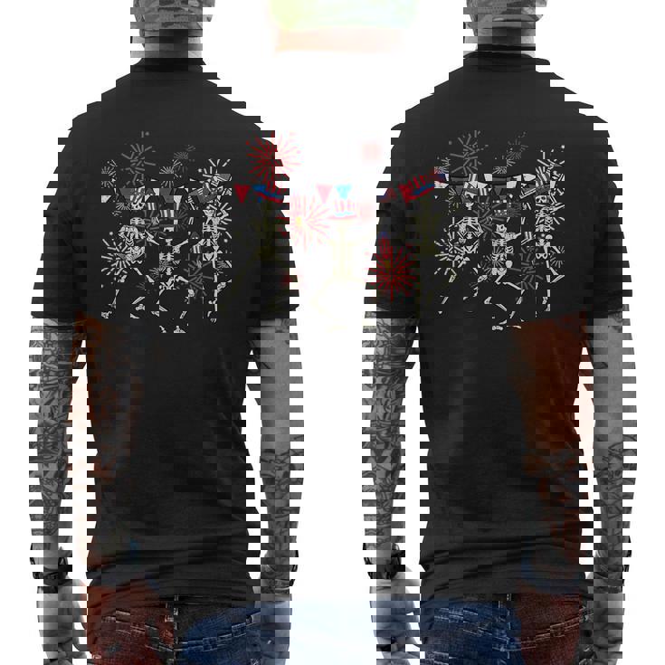 4Th Of July Dancing Skeletons Funny Patriotic Men Women Kids Patriotic Funny Gifts Mens Back Print T-shirt