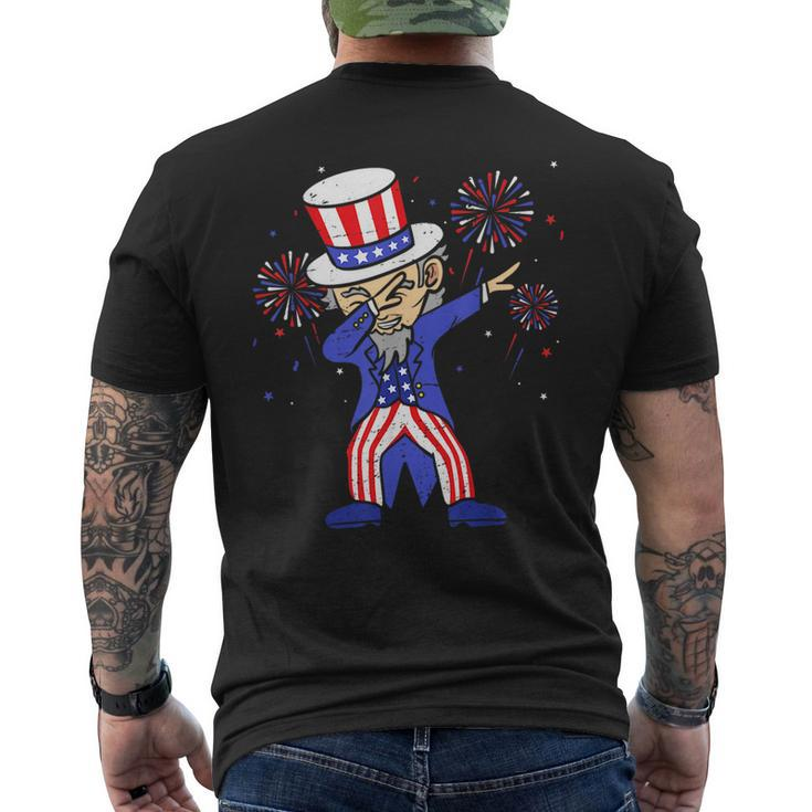 4Th Of July  For Kids Funny Dabbing Uncle Sam Boys Men Mens Back Print T-shirt