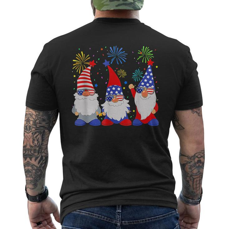 4Th Of July Funny Patriotic Gnomes Sunglasses American Usa  Mens Back Print T-shirt
