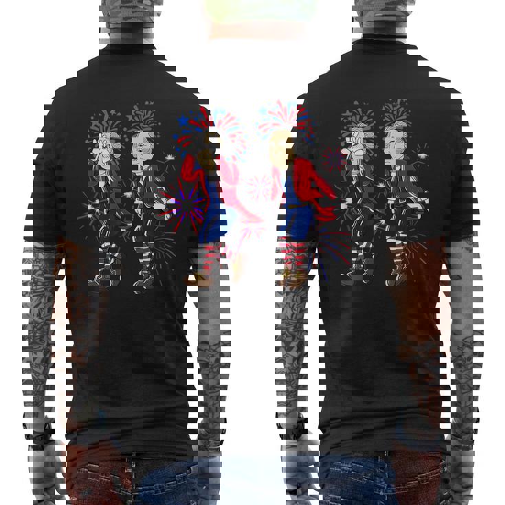 4Th Of July George Washington Griddy George Griddin Firework  Mens Back Print T-shirt