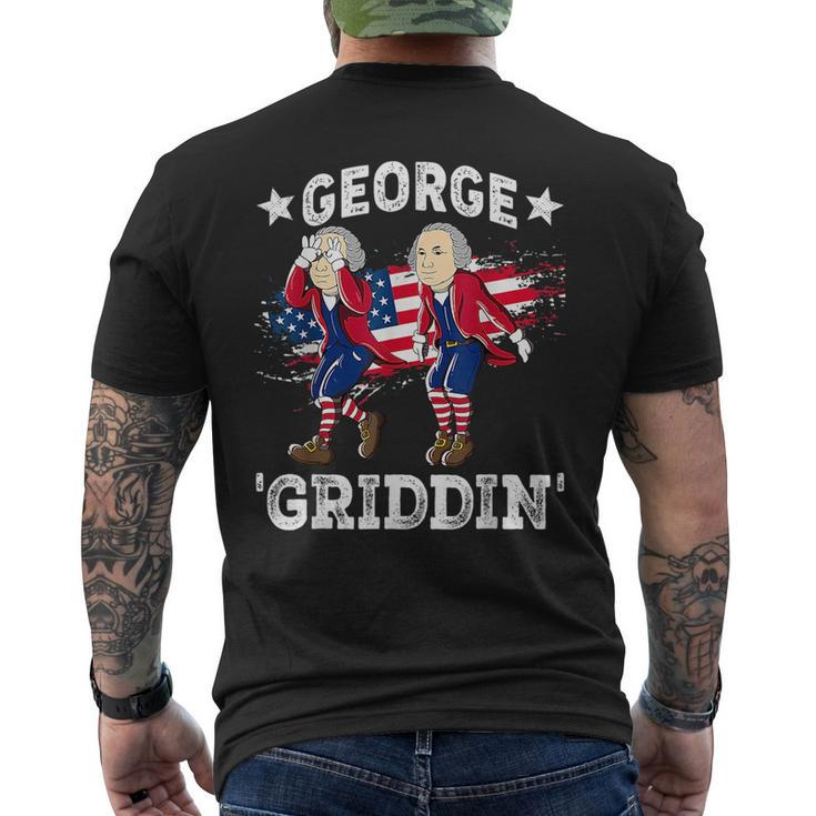 4Th Of July George Washington Griddy George Griddin Freedom  Men's Crewneck Short Sleeve Back Print T-shirt