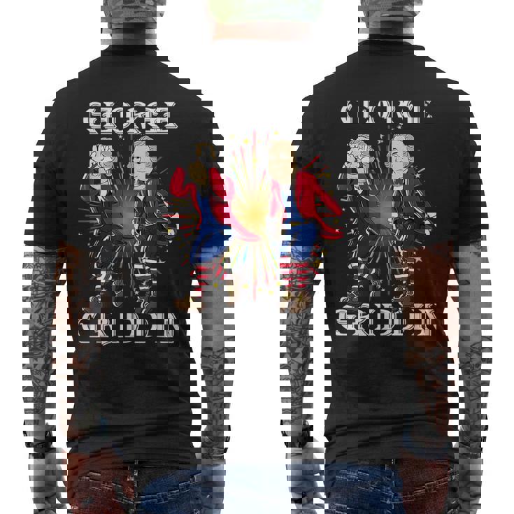 4Th Of July George Washington Griddy George Griddin Mens Back Print T-shirt