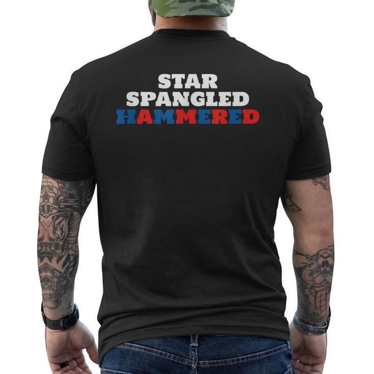 4Th Of July Getting Star Spangled Hammered Mens Back Print T-shirt