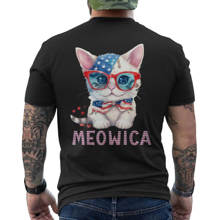 4Th Of July Meowicas Patriotic Graphic  For Cat Lovers Mens Back Print T-shirt
