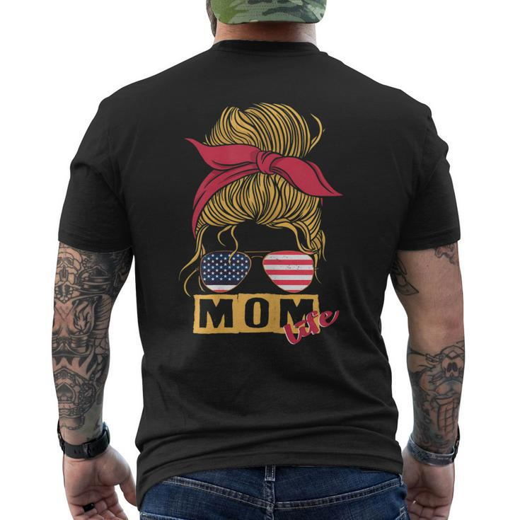 4Th Of July Mom Life American Flag Patriotic Usa  Mens Back Print T-shirt