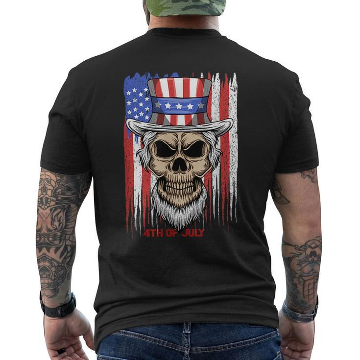 4Th Of July Patriotic Skeleton 4Th Of July American Flag  Patriotic Funny Gifts Mens Back Print T-shirt