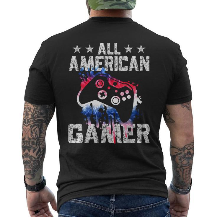 4Th Of July Video Game American Flag All American Gamer Mens Back Print T-shirt