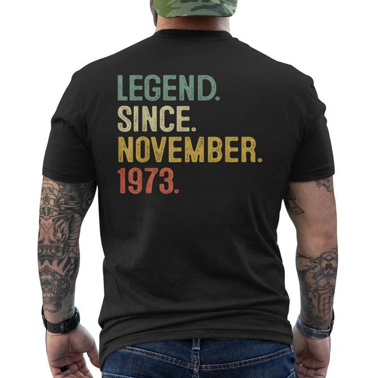 50 Years Old 50Th Birthday Legend Since November 1973 Men's T-shirt Back Print