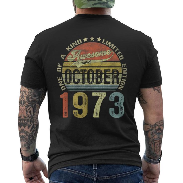 50 Years Old Vintage October 1973 50Th Birthday Men's T-shirt Back Print