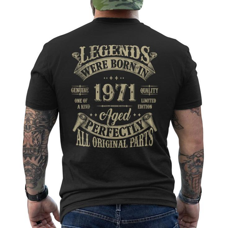52Nd Birthday 52 Years Old Vintage Legends Born In 1971 Men's T-shirt Back Print