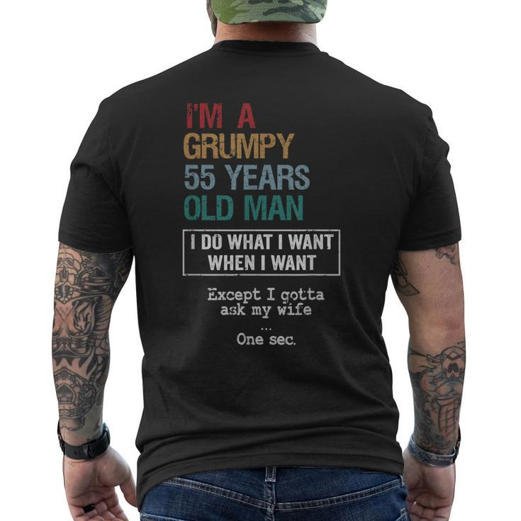 55 Years Grumpy Old Man Birthday Men's Back Print T-shirt