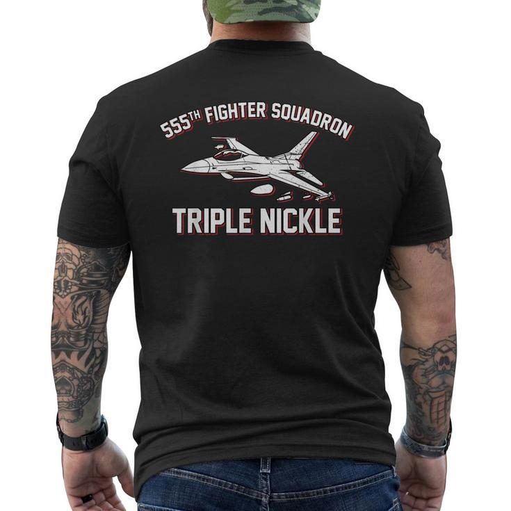 555Th Fighter Squadron Triple Nickle Men's Back Print T-shirt