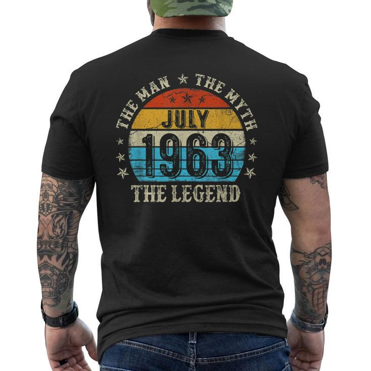 59 Year Old The Man Myth Legend July 1963 59Th Birthday Mens Back Print T-shirt