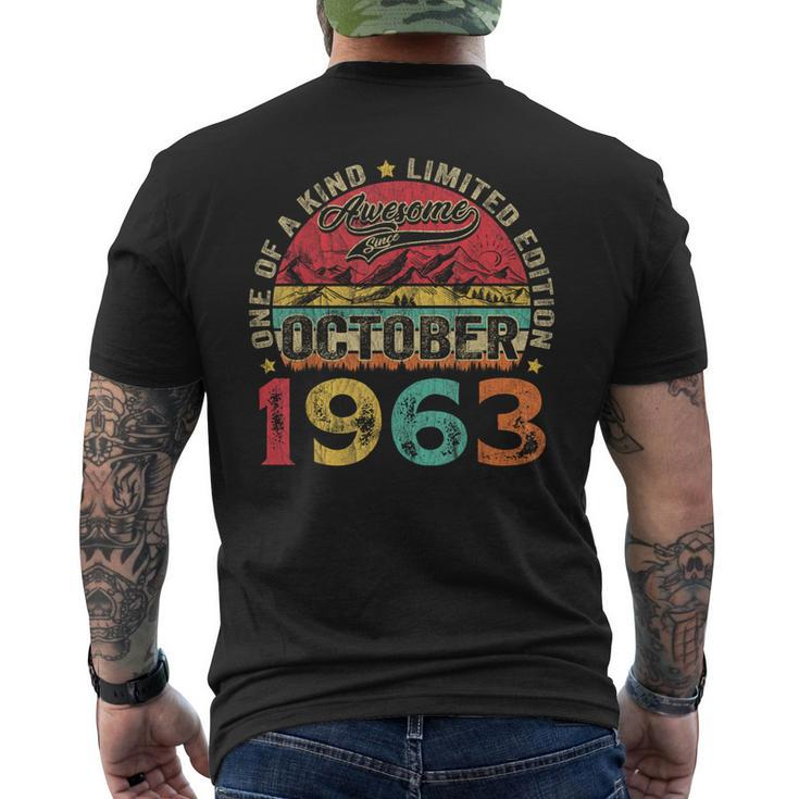 60 Years Old Made In 1963 Vintage October 1963 60Th Birthday Men's T-shirt Back Print
