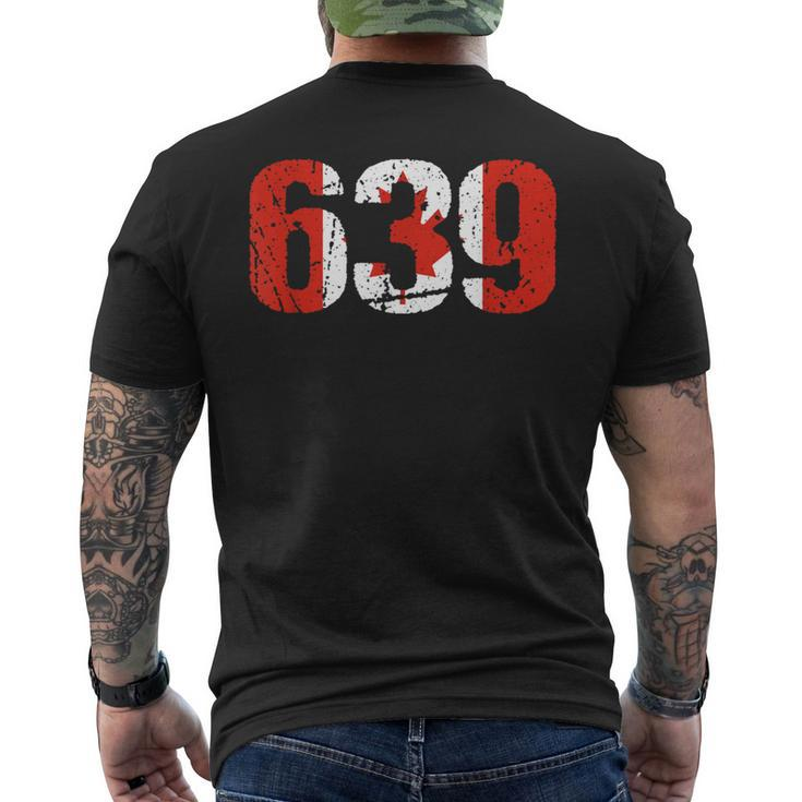 639 Saskatchewan Area Code Canada Men's T-shirt Back Print