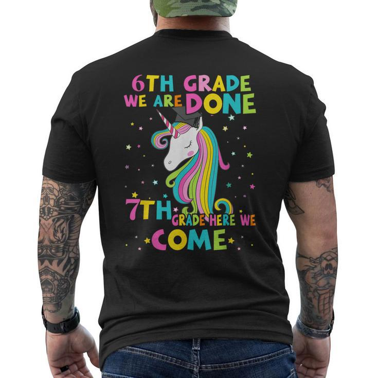 6Th Grade Graduation Magical Unicorn 7Th Grade Here We Come  Mens Back Print T-shirt