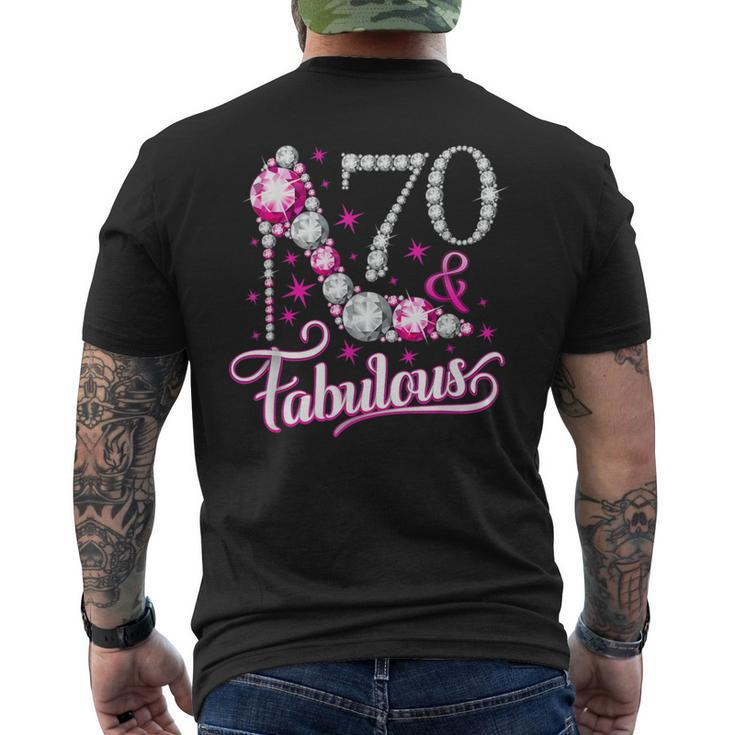 70Th Birthday Seventy And Fabulous Ladies Men's T-shirt Back Print