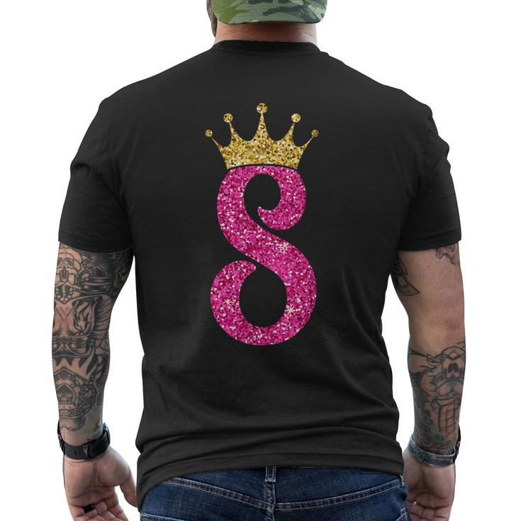 8 Year Old Gifts 8Th Birthday Girl Golden Crown Party  Mens Back Print T-shirt