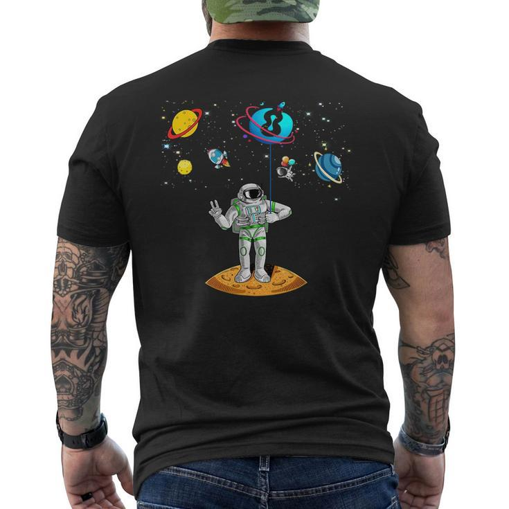 8 Years Old Birthday Boy 8Th Space Planets Astronaut Gift Space Funny Gifts Mens Back Print T-shirt
