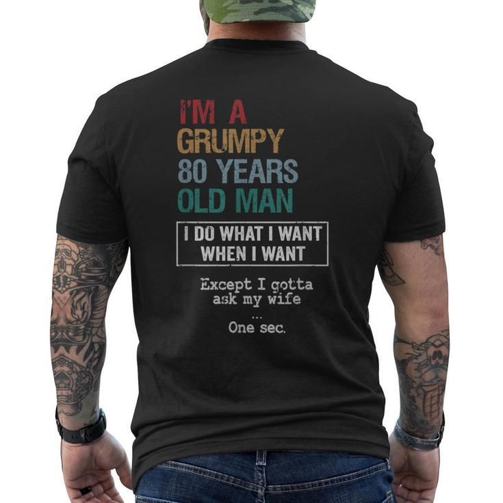 80 Years Grumpy Old Man Birthday Men's Back Print T-shirt