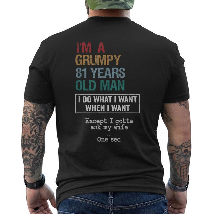 81 Years Grumpy Old Man Birthday Men's Back Print T-shirt
