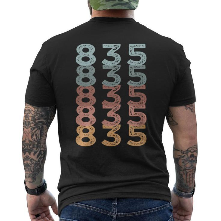 835 Pennsylvania Usa Multi Color Area Code Men's T-shirt Back Print