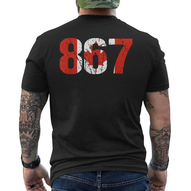 867 Yukon Northwest Territories And Nunavut Area Code Canada Men's T-shirt Back Print