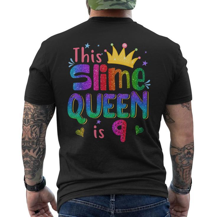 9 Year Old Gift This Slime Queen Is 9Th Birthday Girl N  Mens Back Print T-shirt