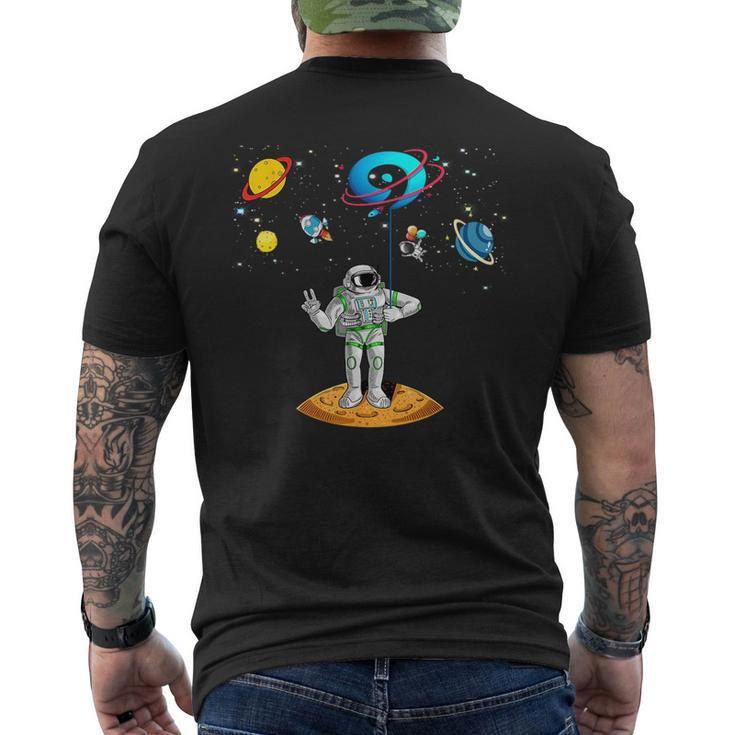 9 Years Old Birthday Boy 9Th Space Planets Astronaut Gift Space Funny Gifts Mens Back Print T-shirt