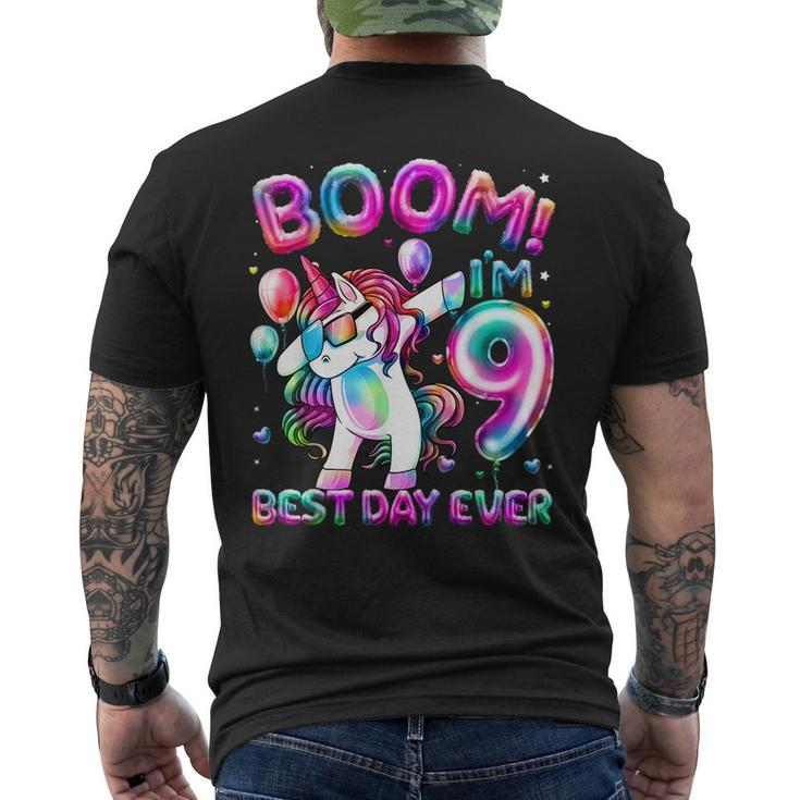 9 Years Old Dabbing Unicorn Gifts 9Th Birthday Girl Party  Mens Back Print T-shirt