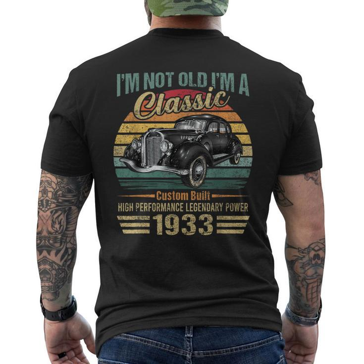 90 Year Old Vintage 1933 Classic Car 90Th Birthday Gifts  Mens Back Print T-shirt