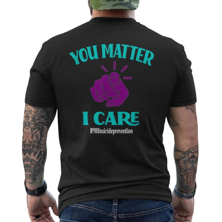 988 Suicide Prevention Awareness Semi-Colon Mental Health Men's T-shirt Back Print