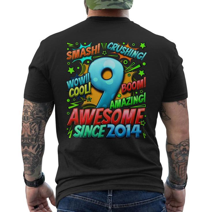9Th Birthday Comic Style Awesome Since 2014 9 Year Old Boy  Mens Back Print T-shirt