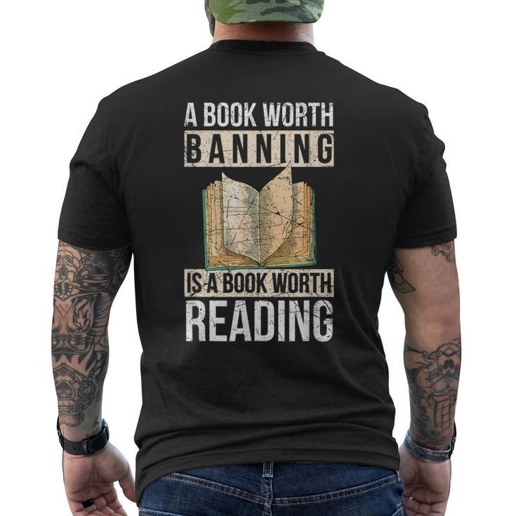 A Book Worth Banning Is A Book Worth Reading – Reading Nerd Reading Funny Designs Funny Gifts Mens Back Print T-shirt