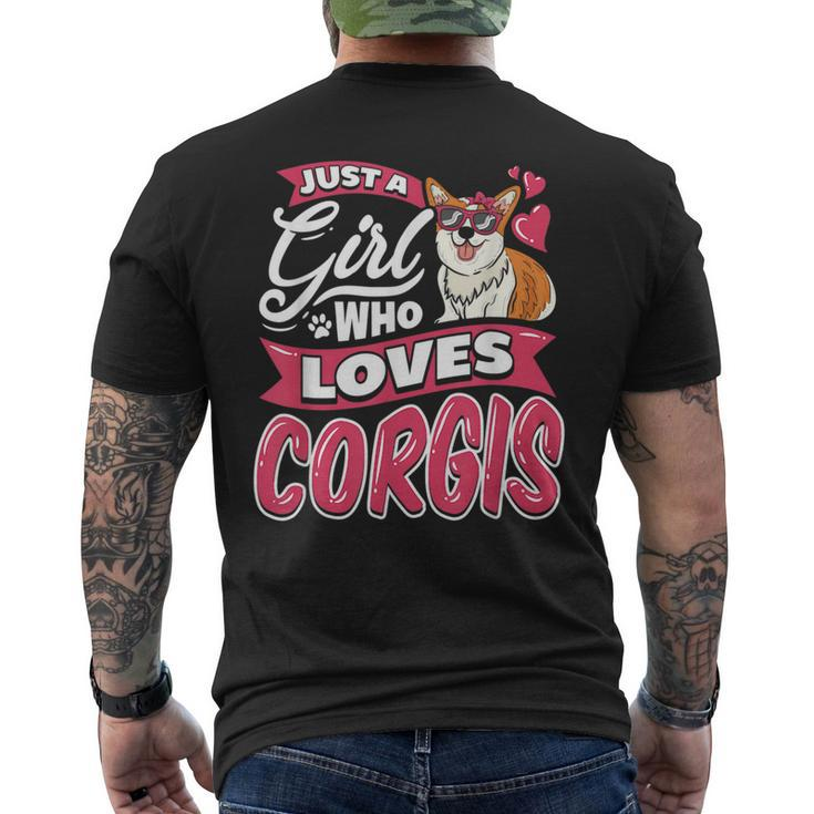 A Girl Who Loves Corgis Dog Puppy Spirit Animal Pet Owner  Mens Back Print T-shirt