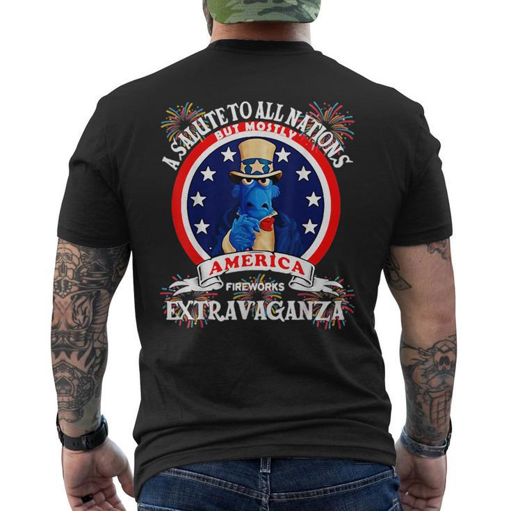 A Salute To All Nations But Mostly America  Mens Back Print T-shirt