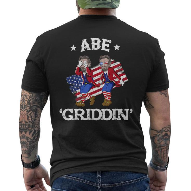 Abe Griddin Abraham Lincoln Griddy 4Th Of July Usa Flag  Men's Crewneck Short Sleeve Back Print T-shirt